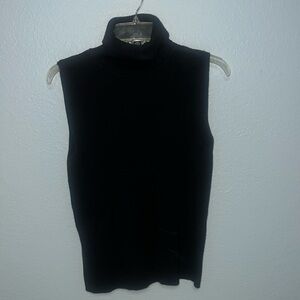 Black sleeveless turtleneck